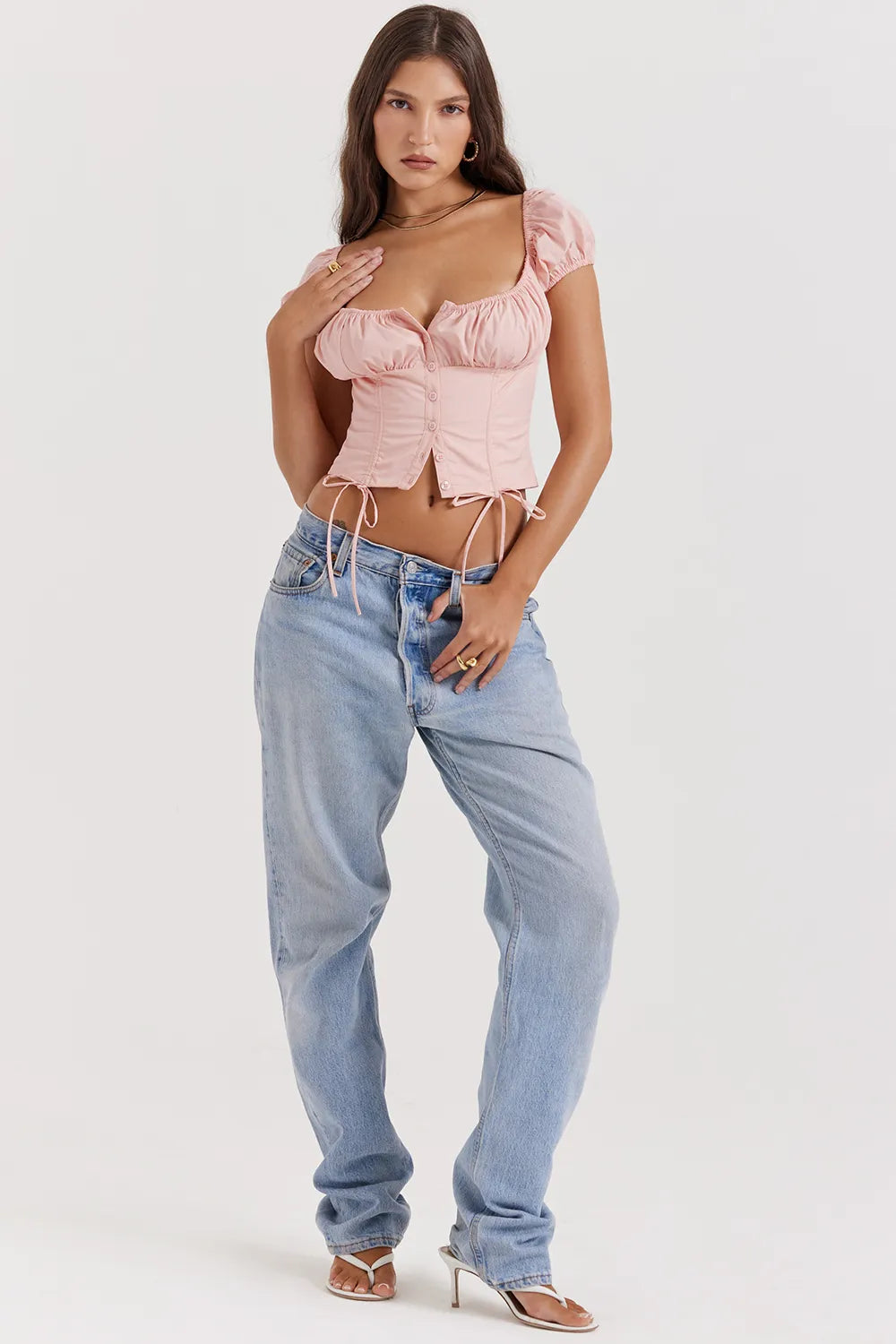 Kitty Baby Pink Gathered Top