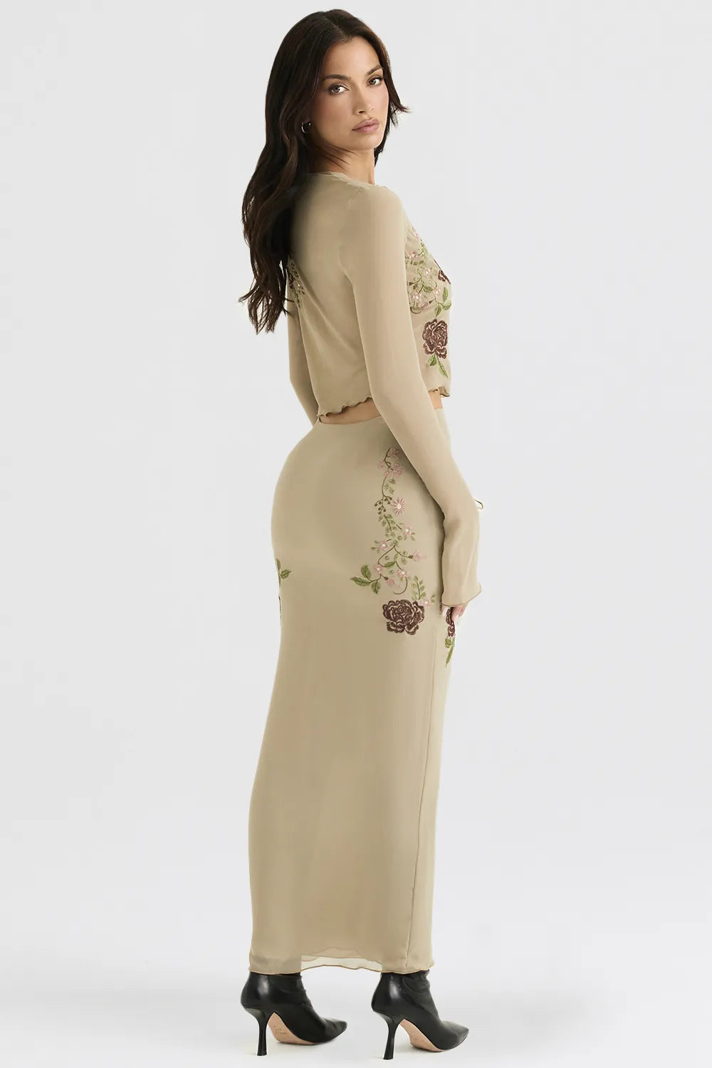 Lailah Artichoke Floral Maxi Skirt