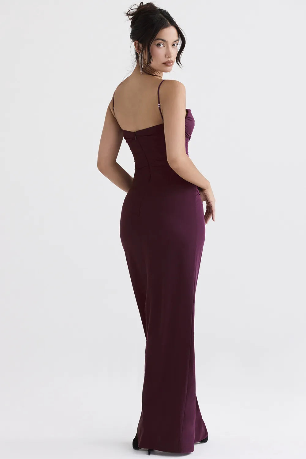Lani Merlot Corset Maxi Dress