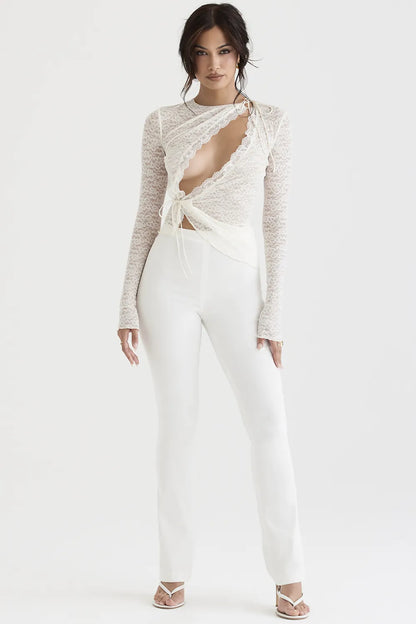 Laurel Ivory High Waisted Trousers