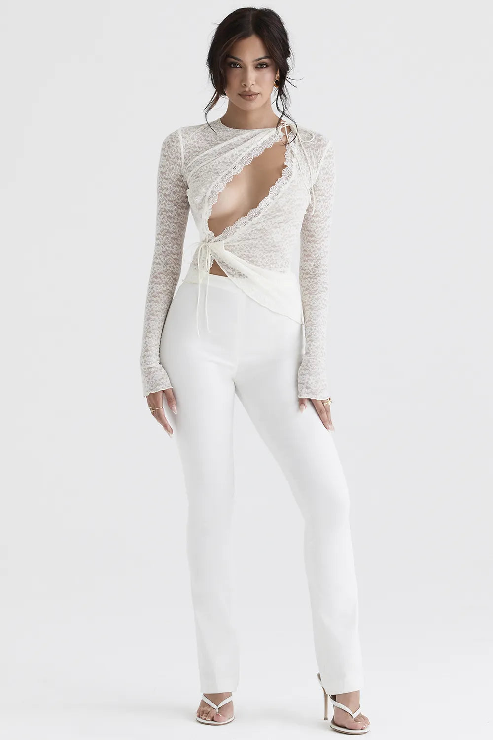 Laurel Ivory High Waisted Trousers