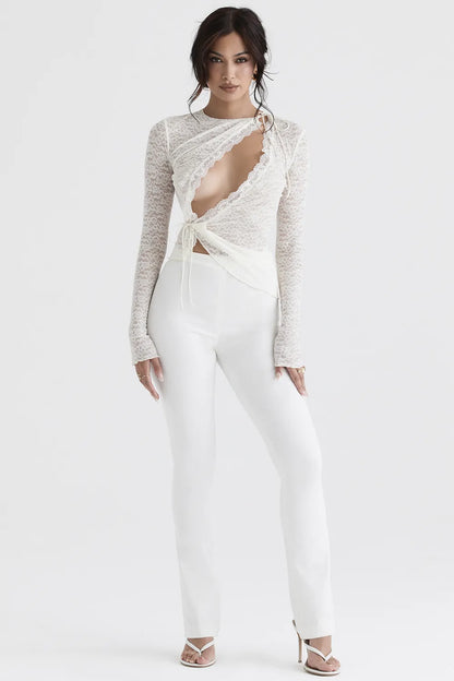 Laurel Ivory High Waisted Trousers