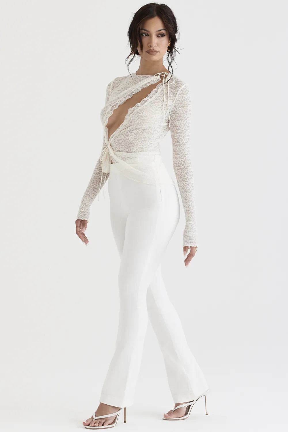 Laurel Ivory High Waisted Trousers