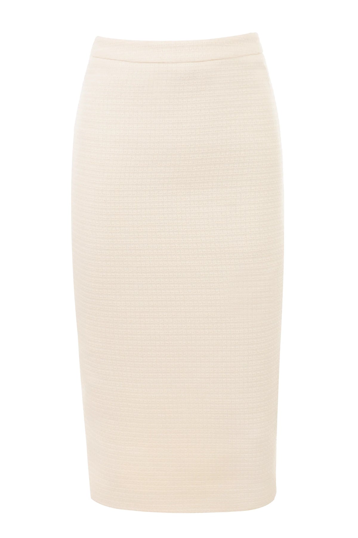 Lena Cream Boucle Pencil Midi Skirt
