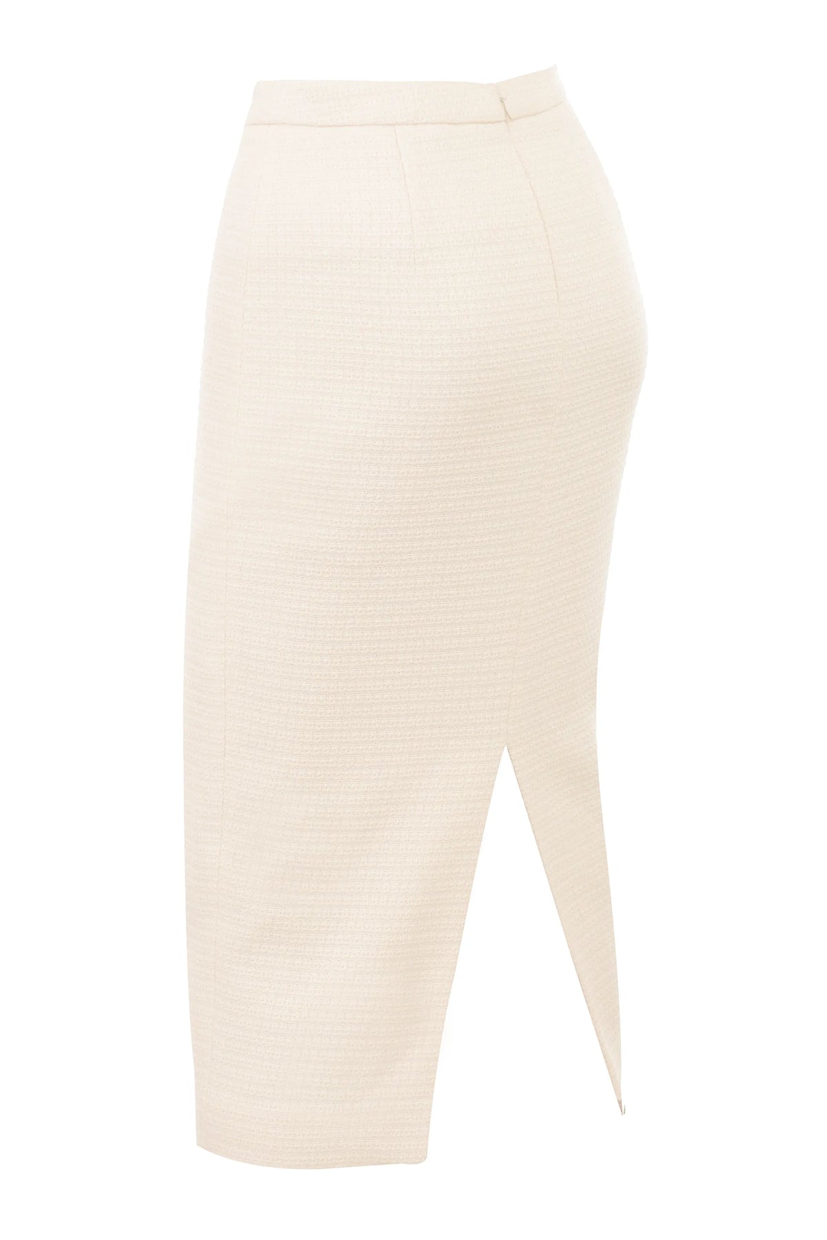 Lena Cream Boucle Pencil Midi Skirt