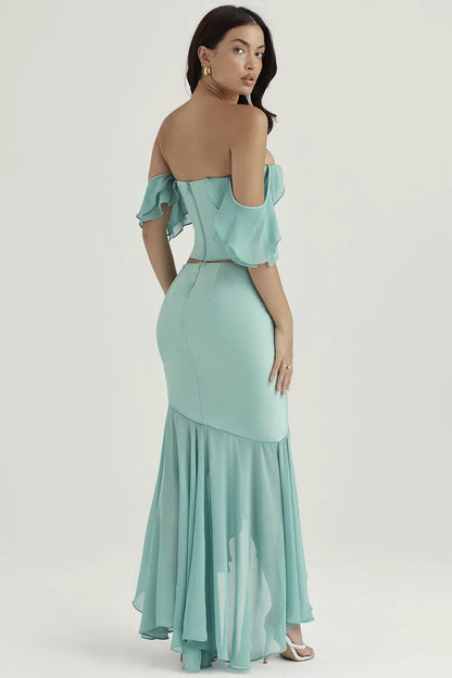 Lila Jade Ruffle Maxi Skirt