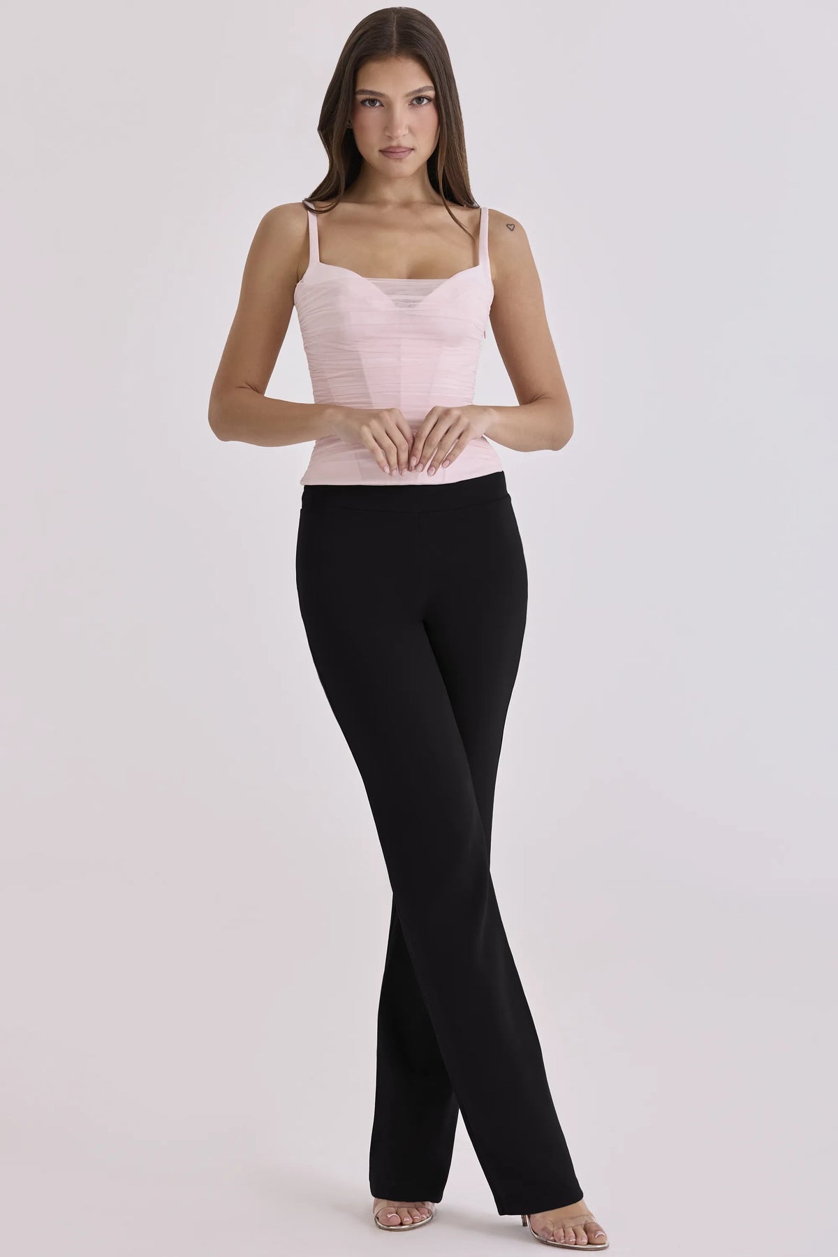 Lini Pink Mesh Corset Top