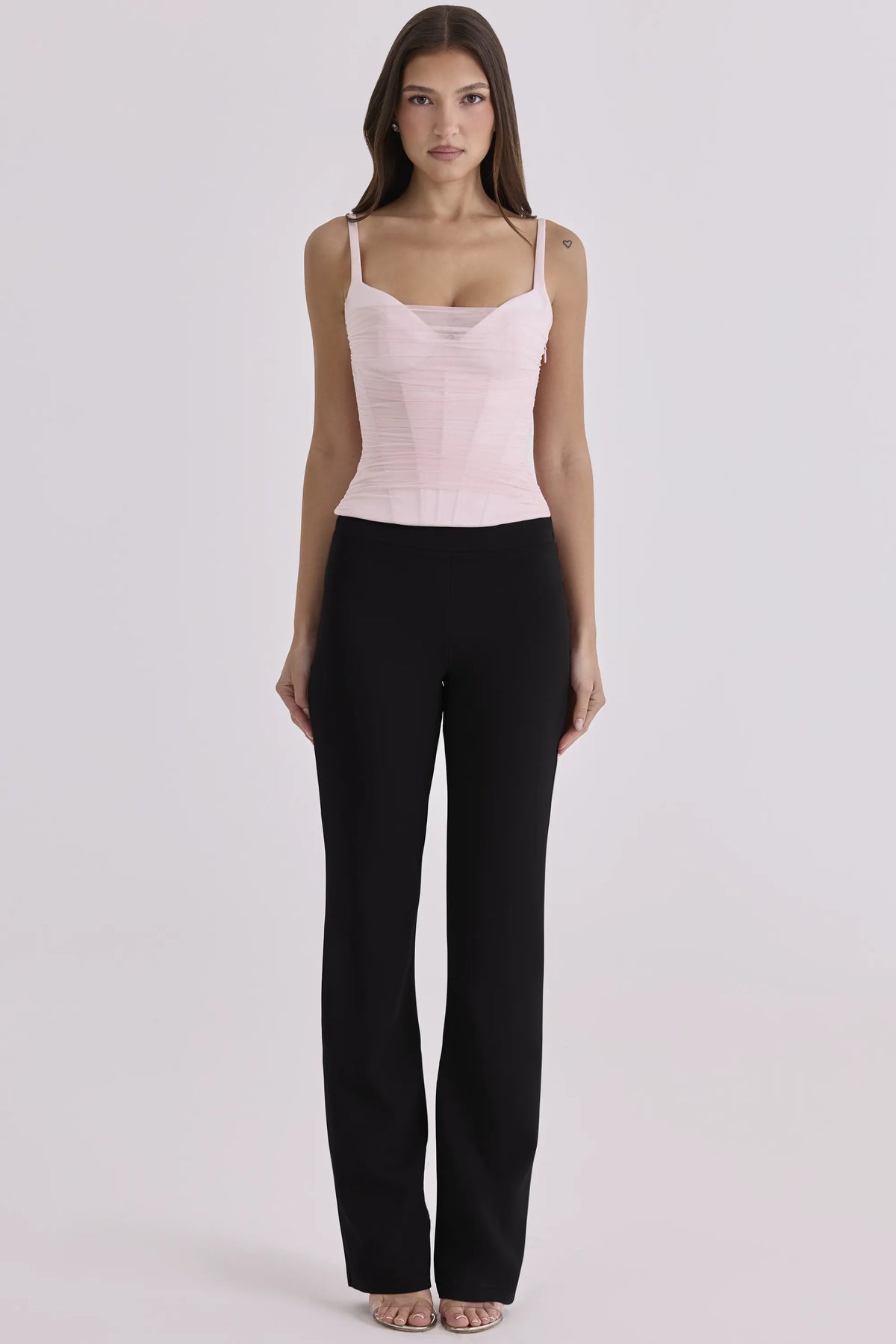 Lini Pink Mesh Corset Top