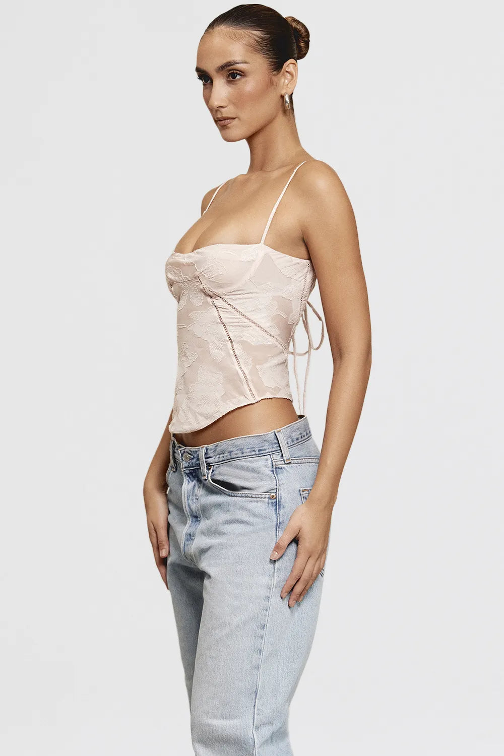 Lisette Pink Floral Lace Camisole