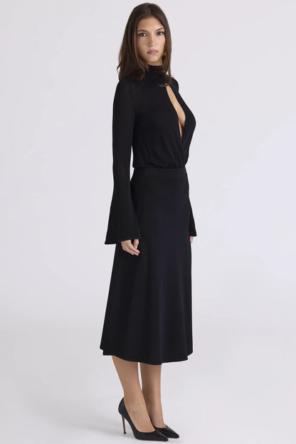 Lois Black Keyhole Bodysuit