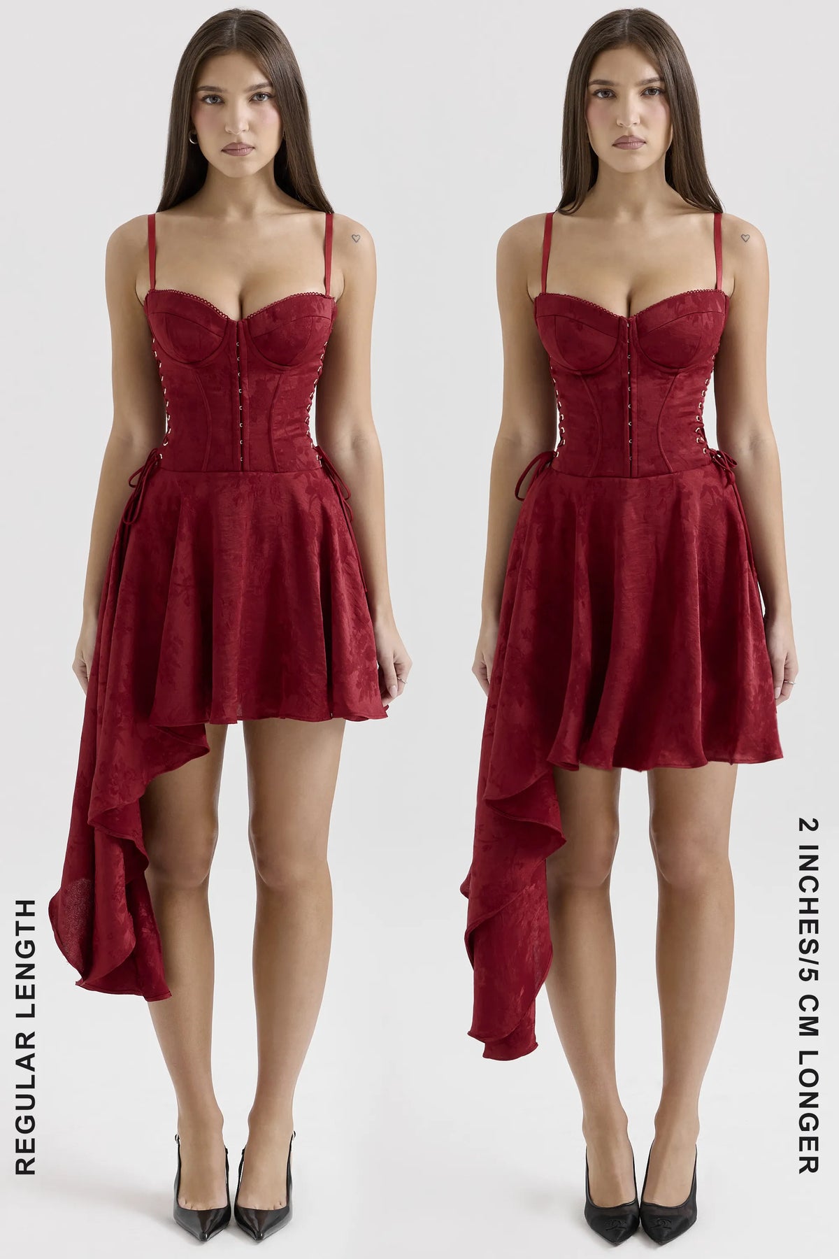 Lola Wine Jacquard Satin Draped Mini Dress
