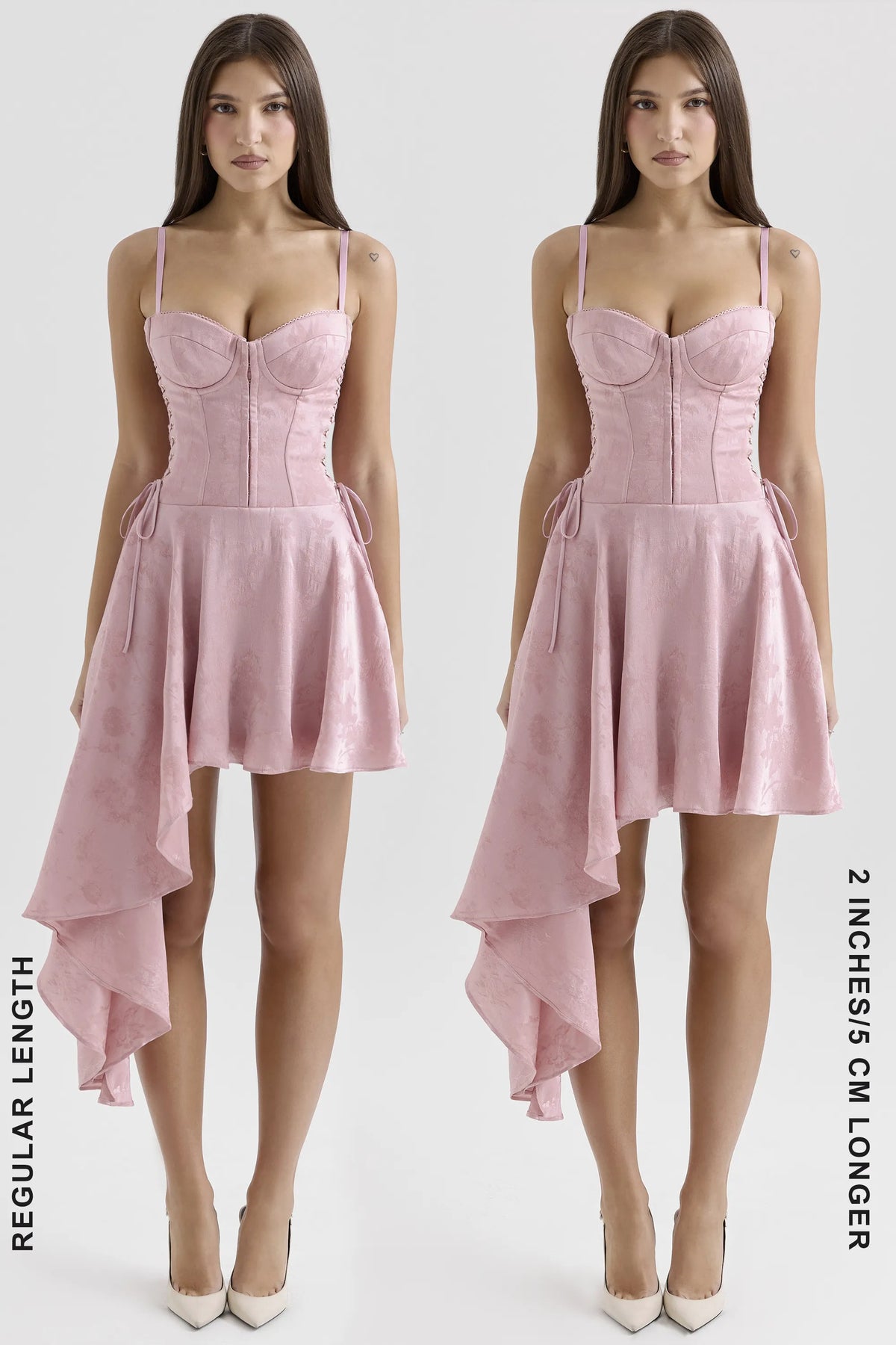 Lola Pink Jacquard Draped Mini Dress