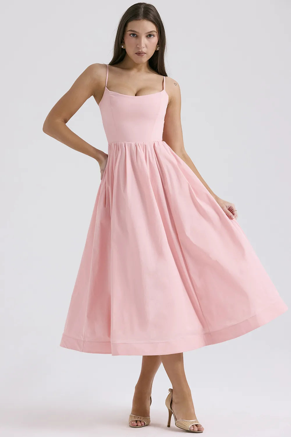 Lolita Rose Pink Cotton Corset Sundress