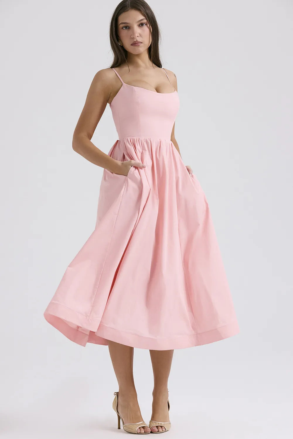 Lolita Rose Pink Cotton Corset Sundress