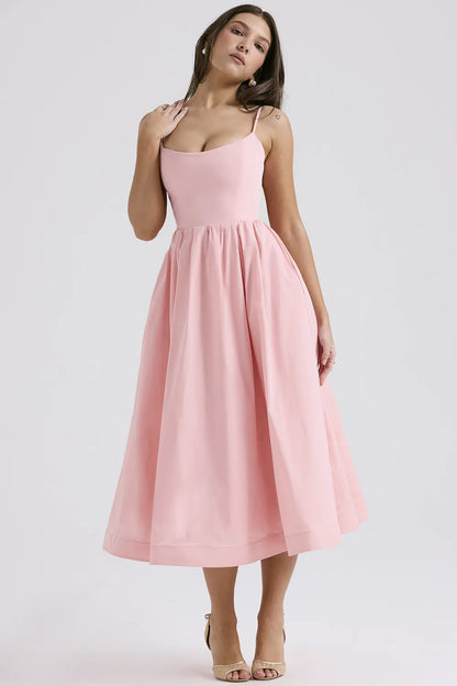 Lolita Rose Pink Cotton Corset Sundress