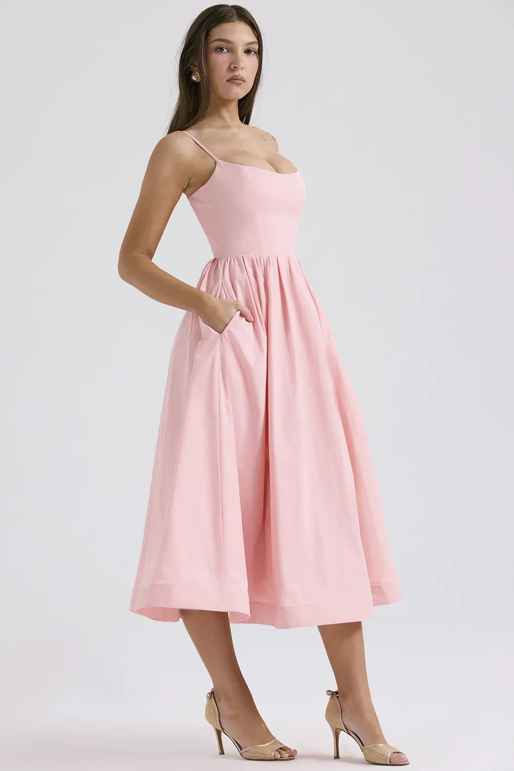 Lolita Rose Pink Cotton Corset Sundress