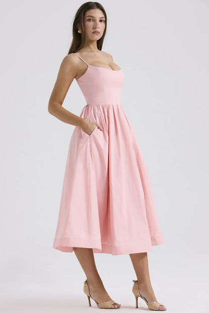 Lolita Rose Pink Cotton Corset Sundress