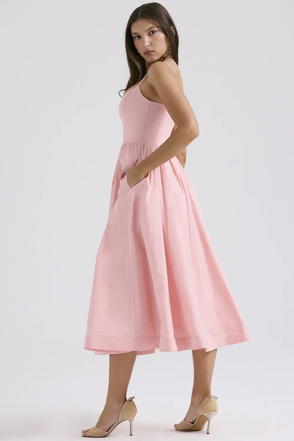 Lolita Rose Pink Cotton Corset Sundress