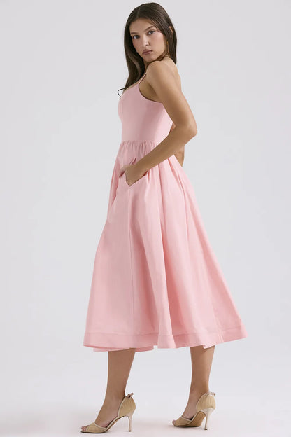 Lolita Rose Pink Cotton Corset Sundress