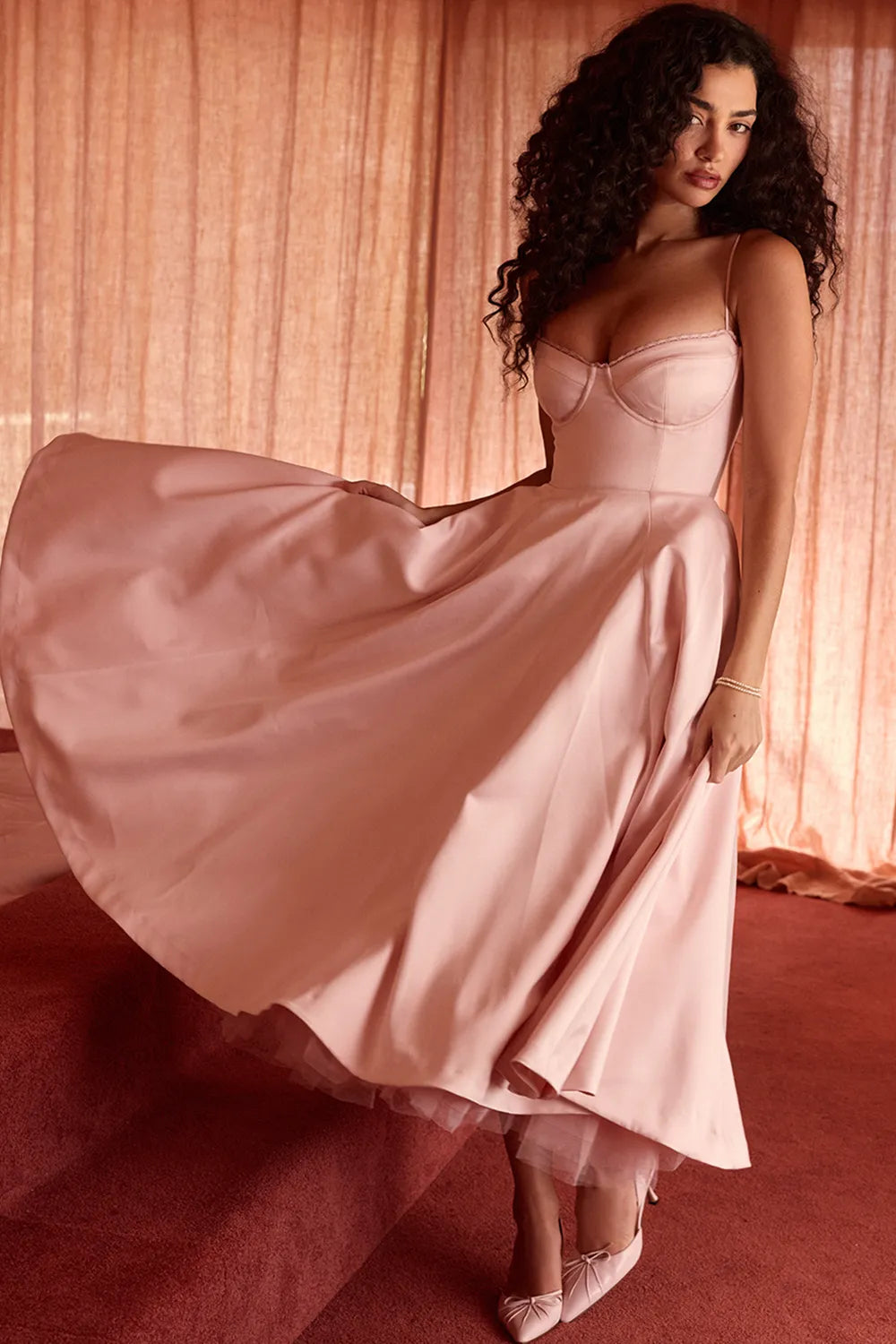 Mademoiselle Ballerina Pink Midi Dress