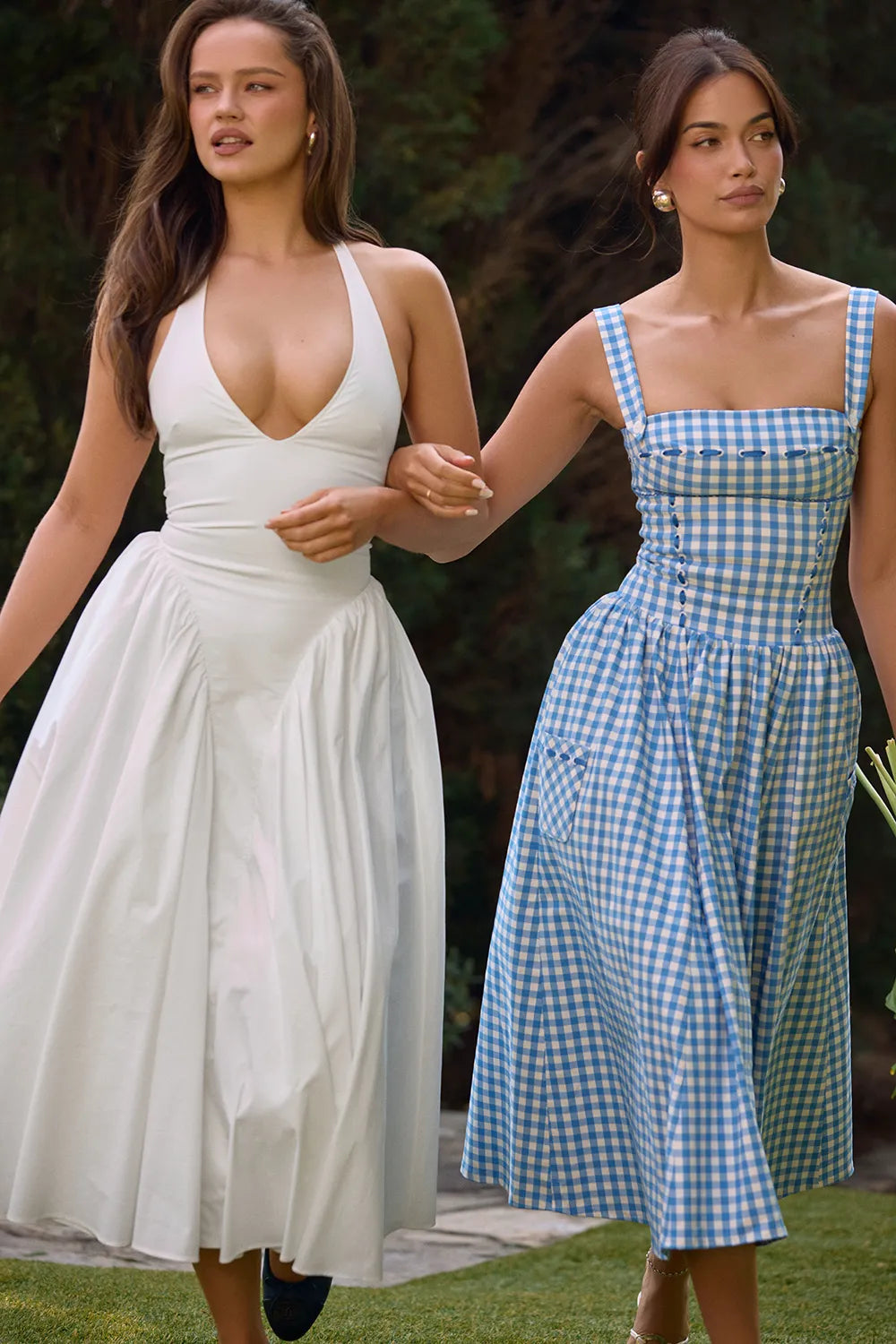 Vivien Regatta Blue Gingham Midi Sundress