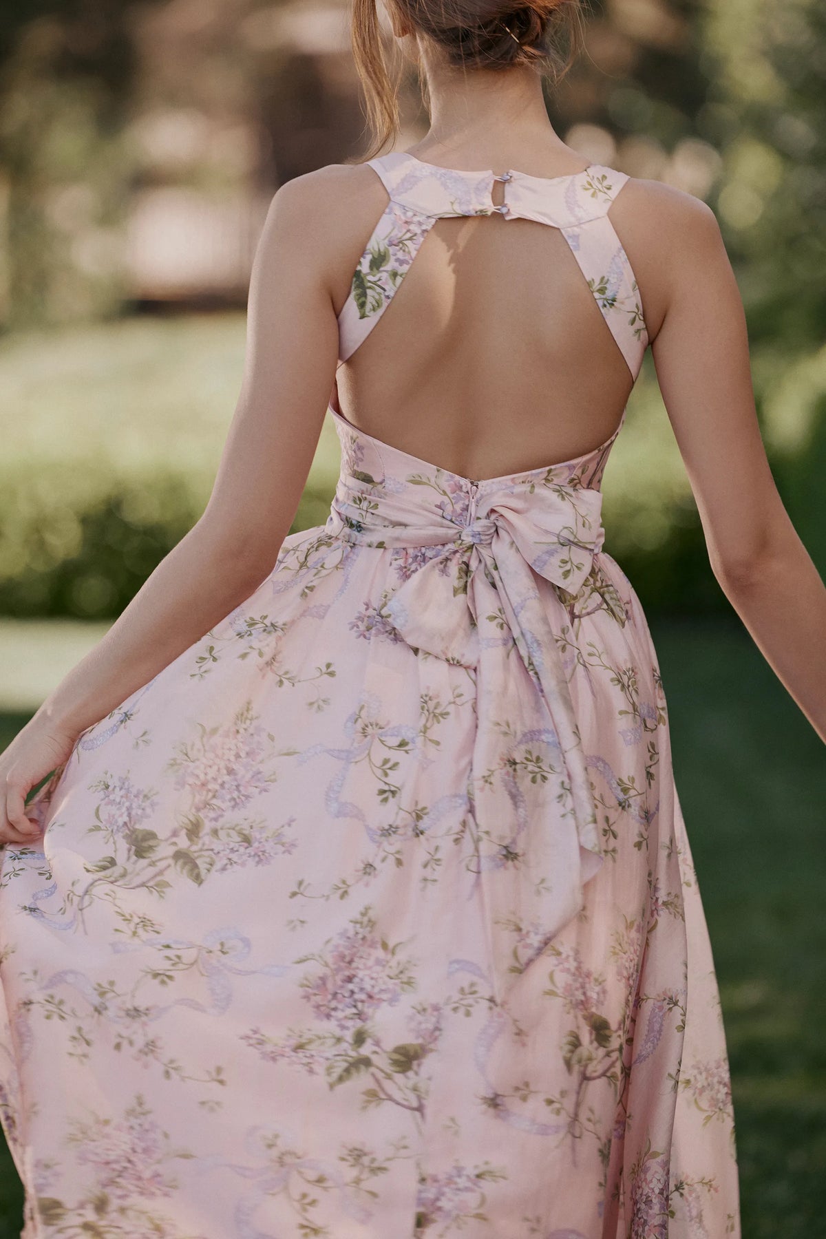 Minerva Pink Floaty Chiffon Midi Sundress