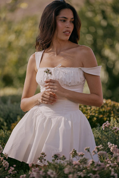 Ophelia White Cotton Mini Dress With Bloomers