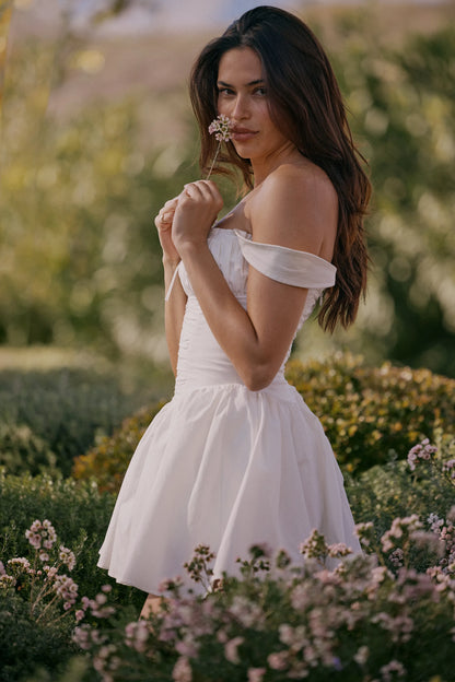 Ophelia White Cotton Mini Dress With Bloomers