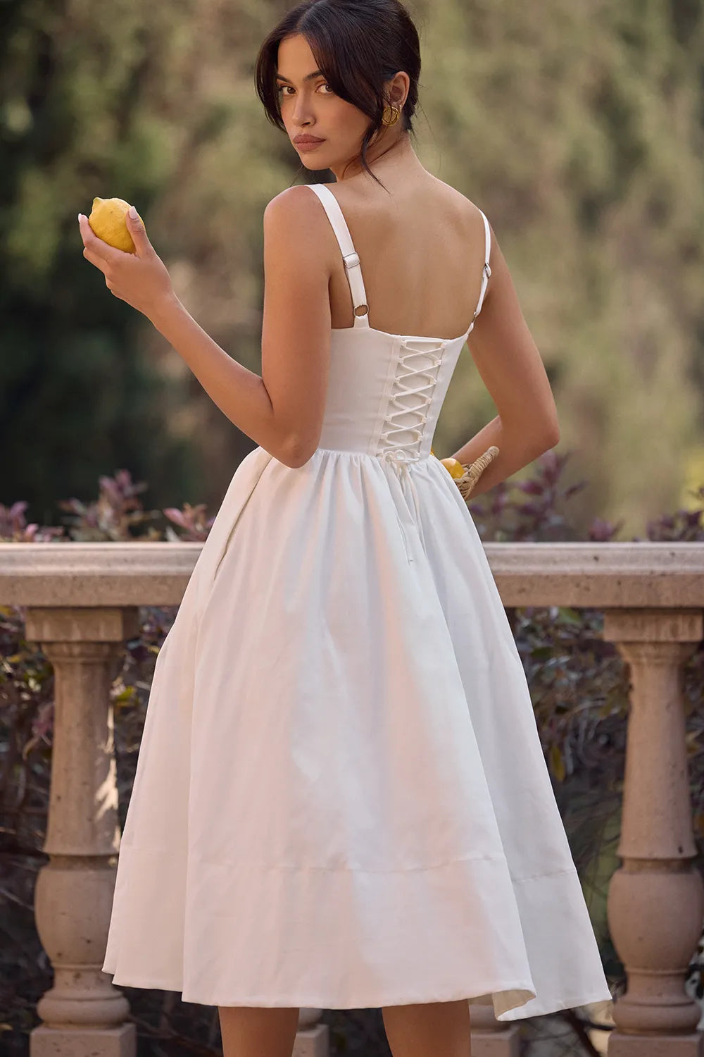 Kelly White Corset Midi Sundress