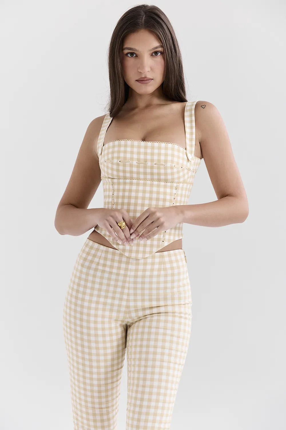 Lottie Gingerbread Gingham Corset