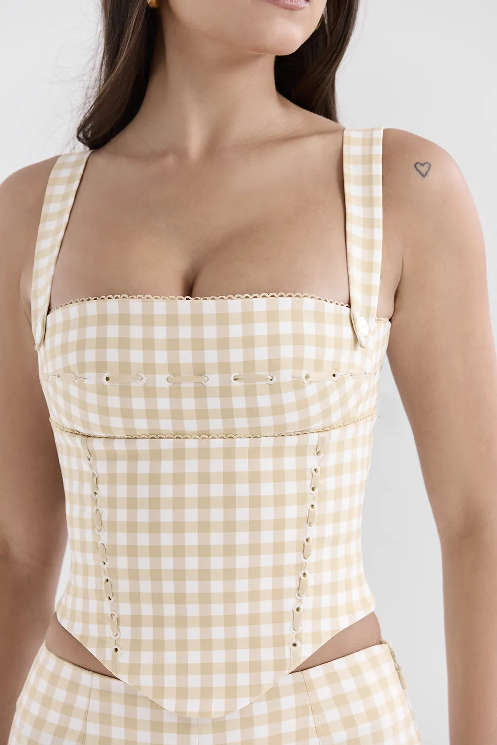 Lottie Gingerbread Gingham Corset