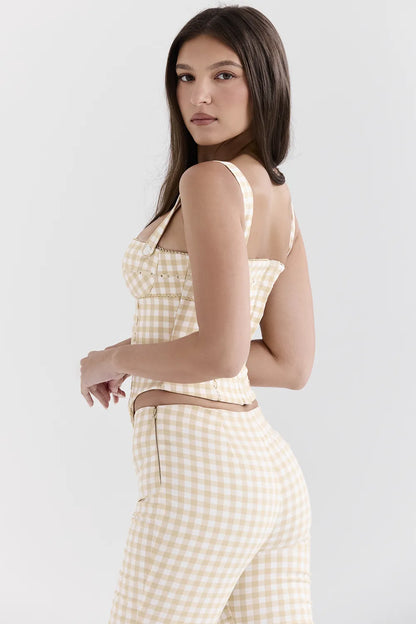Lottie Gingerbread Gingham Corset