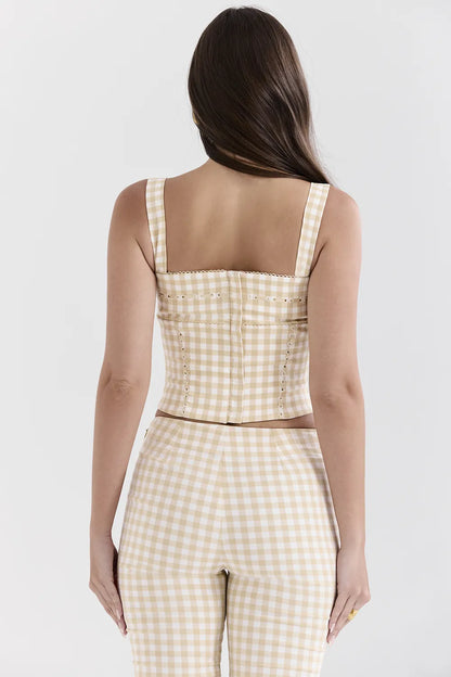 Lottie Gingerbread Gingham Corset