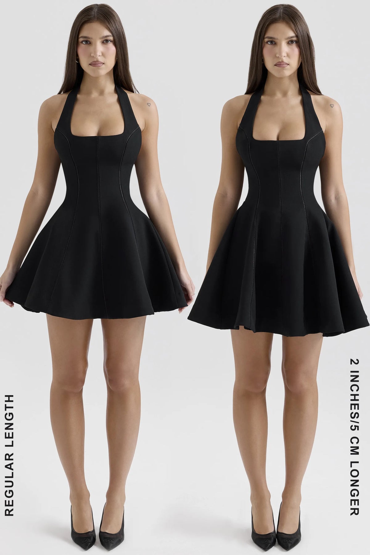 Loulette Black Halter Neck Bow Mini Dress