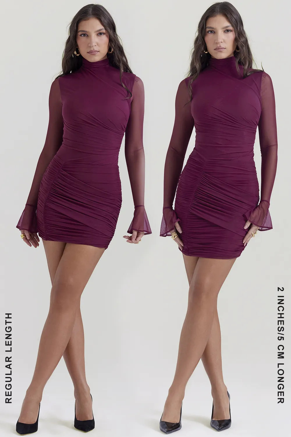 Lucasta Mulberry Gathered Mini Dress