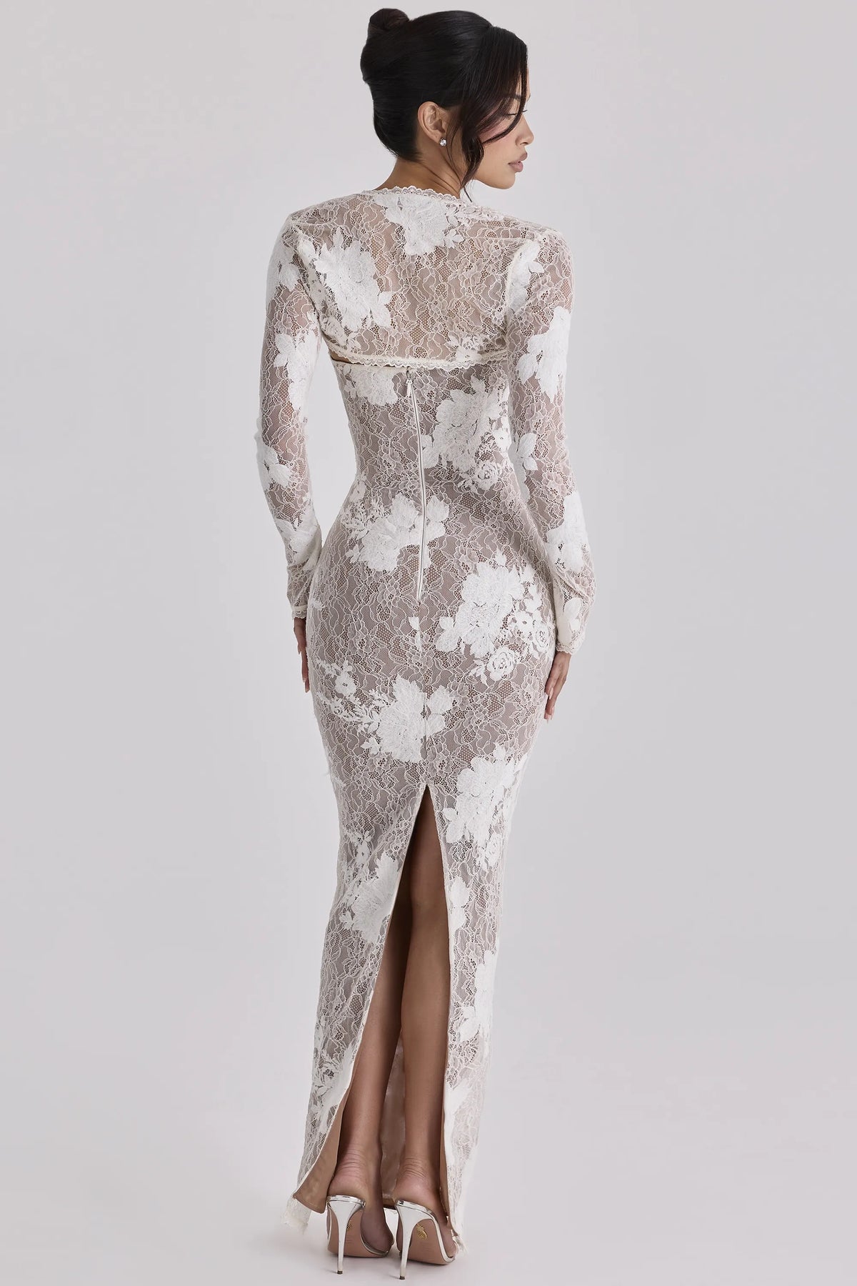 Lucienne Ivory Embroidered Lace Maxi Dress - Limited Edition