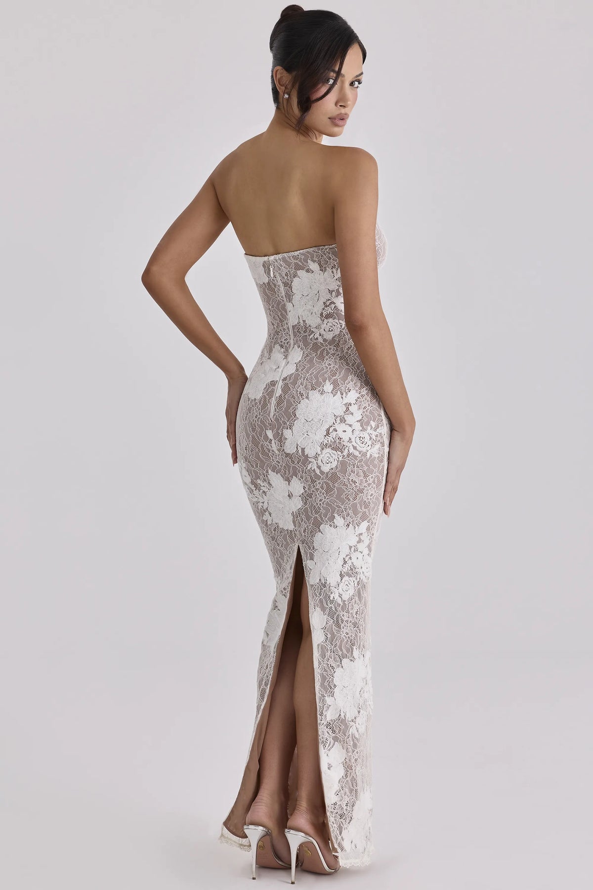 Lucienne Ivory Embroidered Lace Maxi Dress - Limited Edition