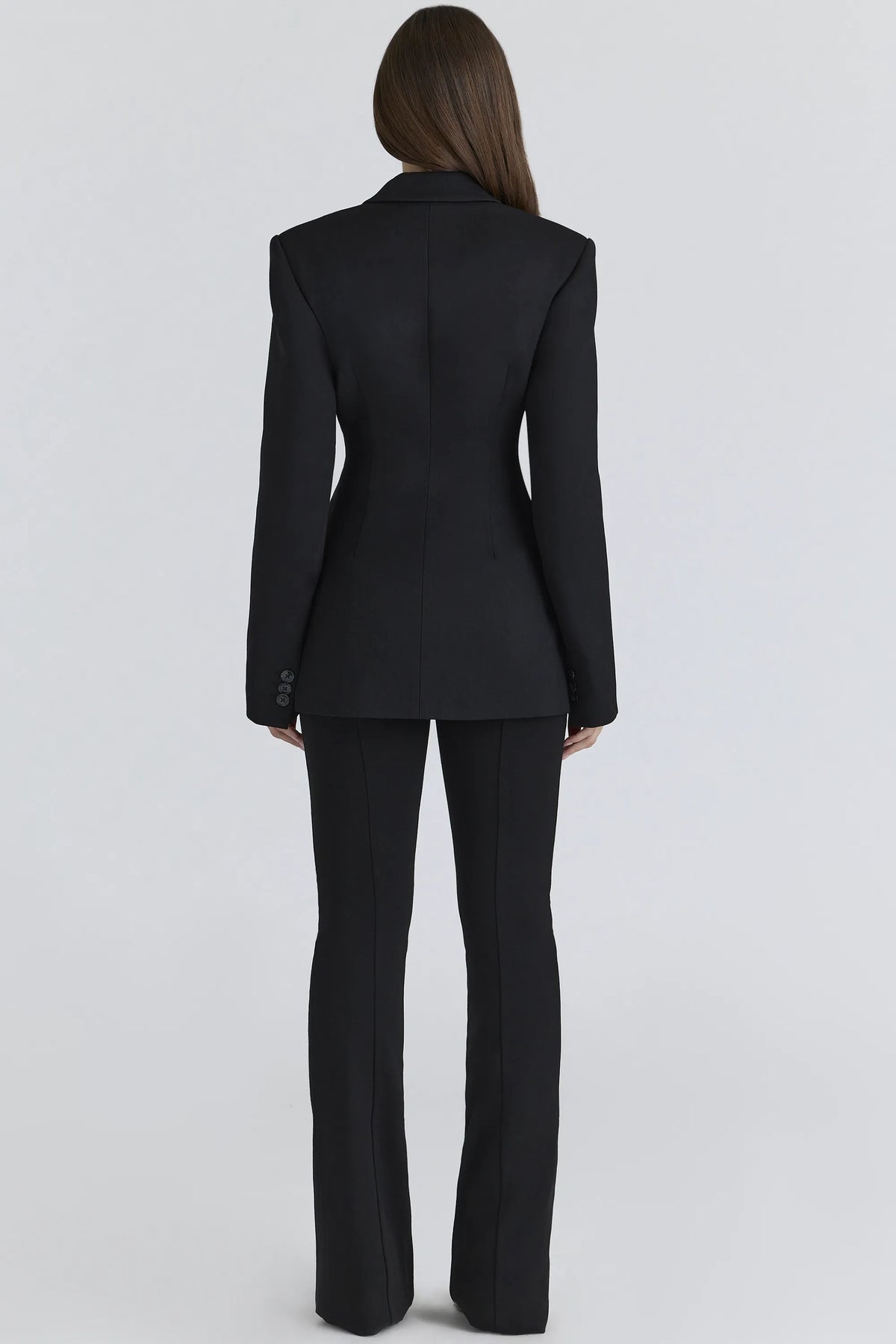 Luella Black Crepe Hourglass Blazer Jacket
