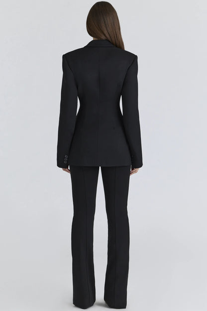Luella Black Crepe Hourglass Blazer Jacket