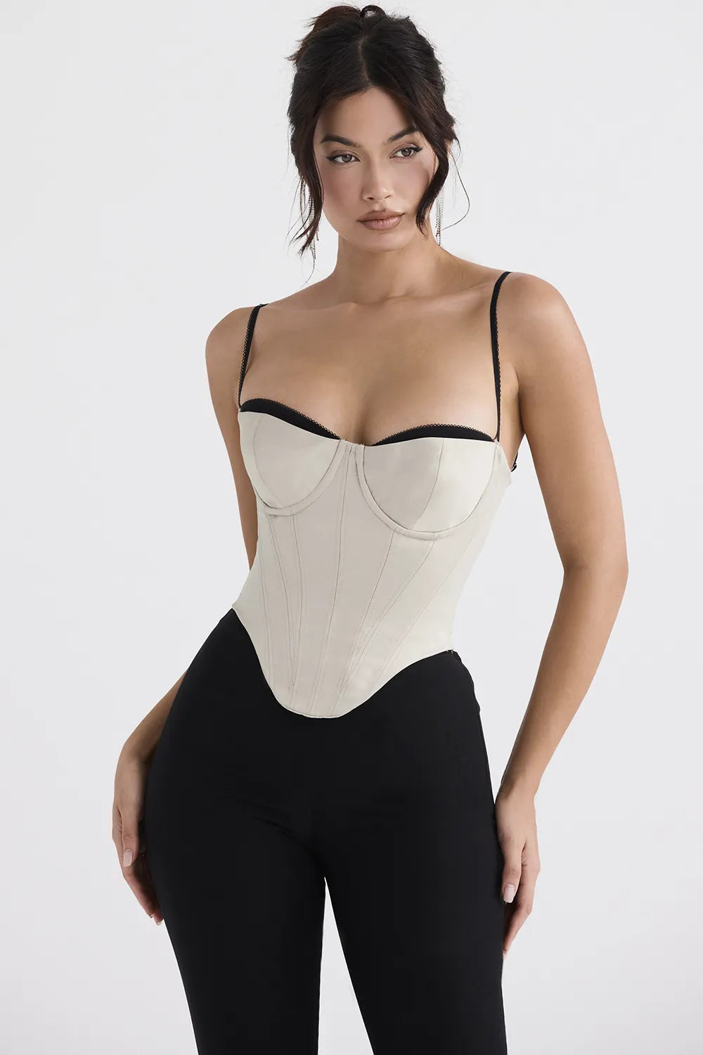 Luette Beige Satin Underwired Corset