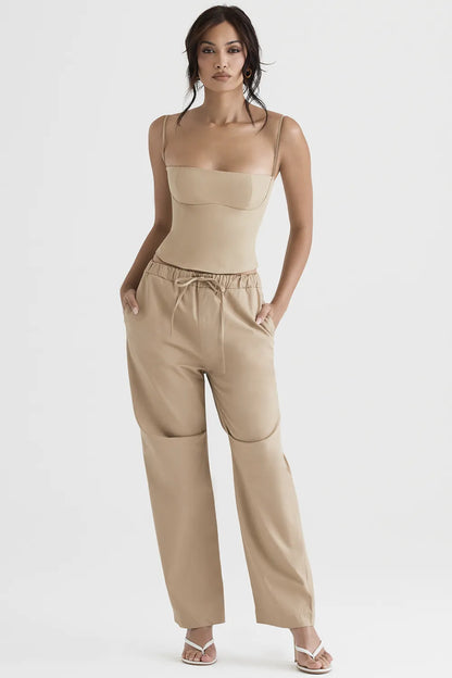 Luna Camel Cargo Trousers