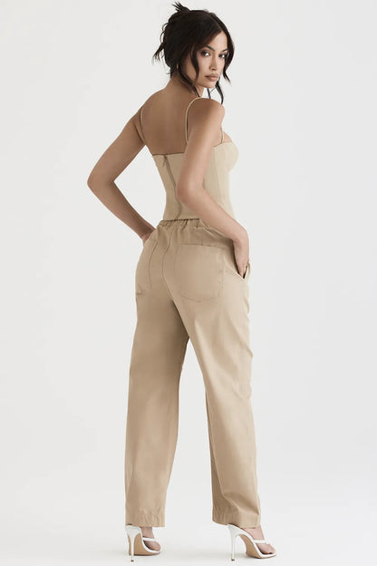 Luna Camel Cargo Trousers