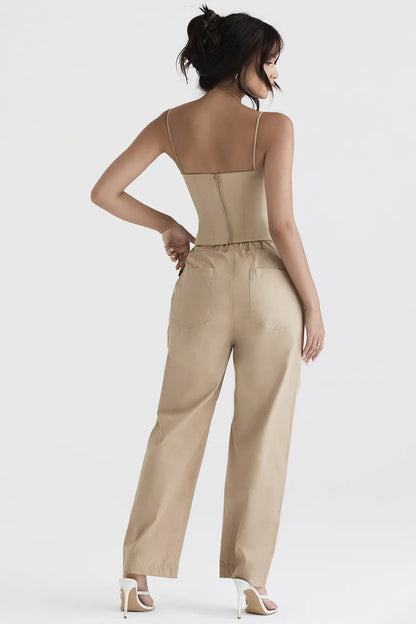 Luna Camel Cargo Trousers