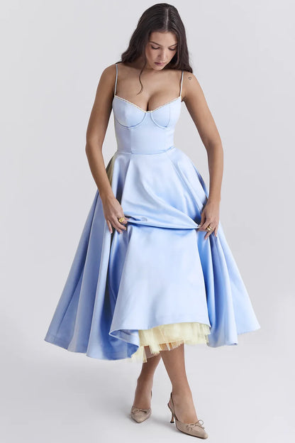 Mademoiselle Cinderella Blue Tulle Midi Dress