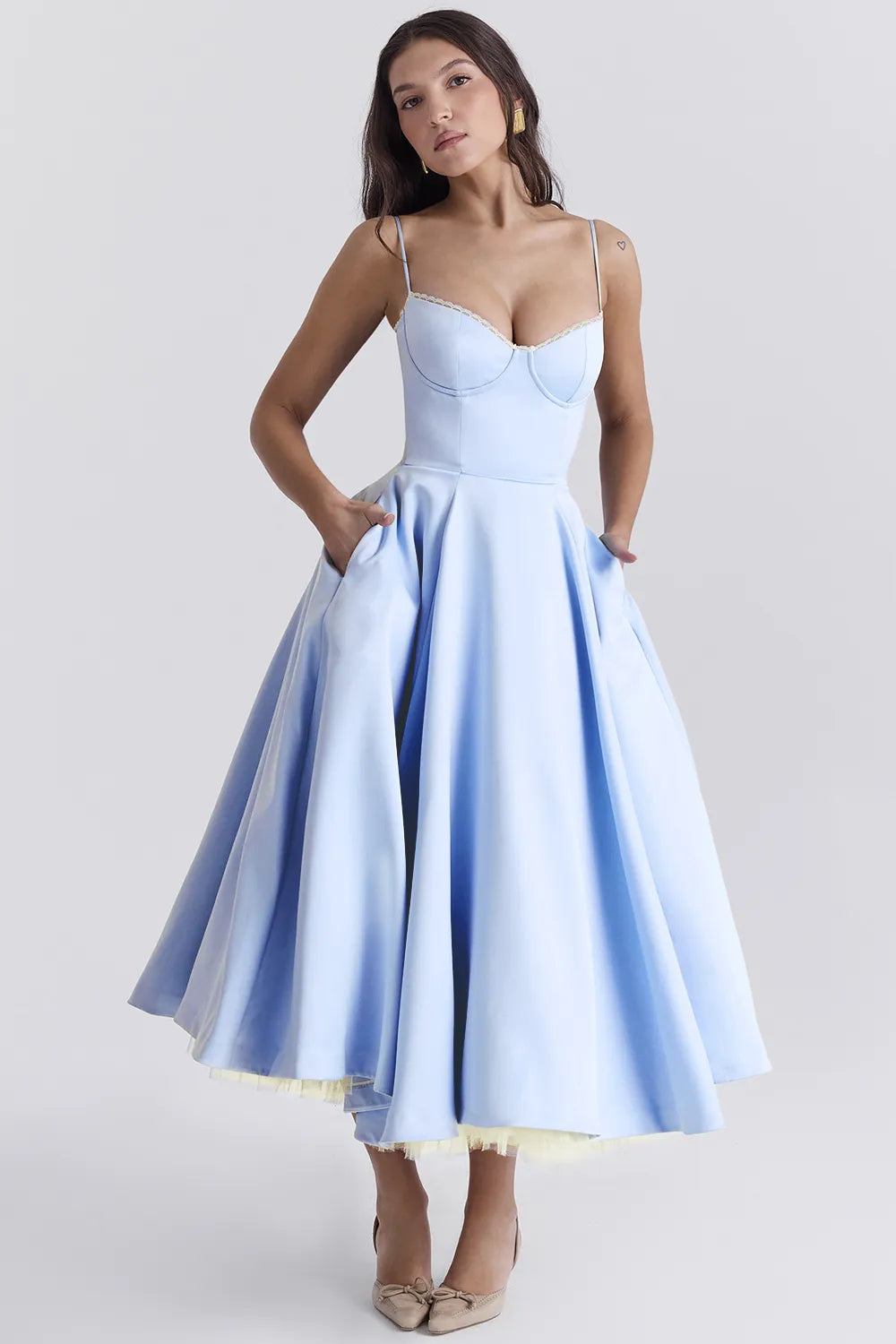Mademoiselle Cinderella Blue Tulle Midi Dress