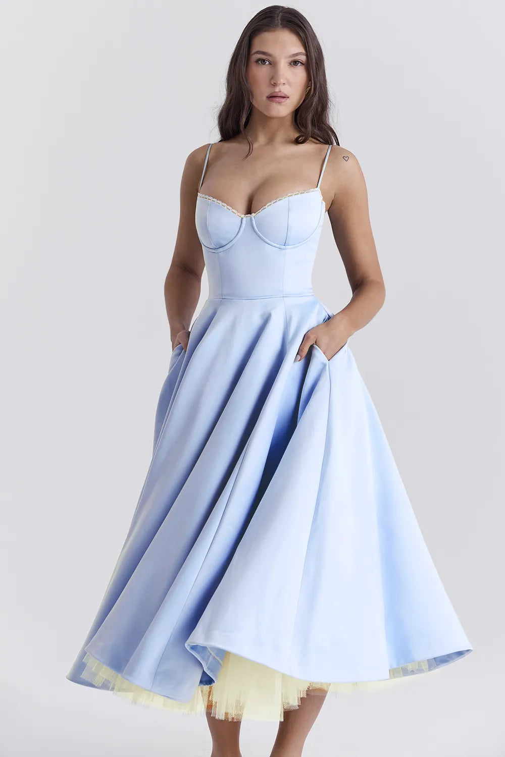 Mademoiselle Cinderella Blue Tulle Midi Dress