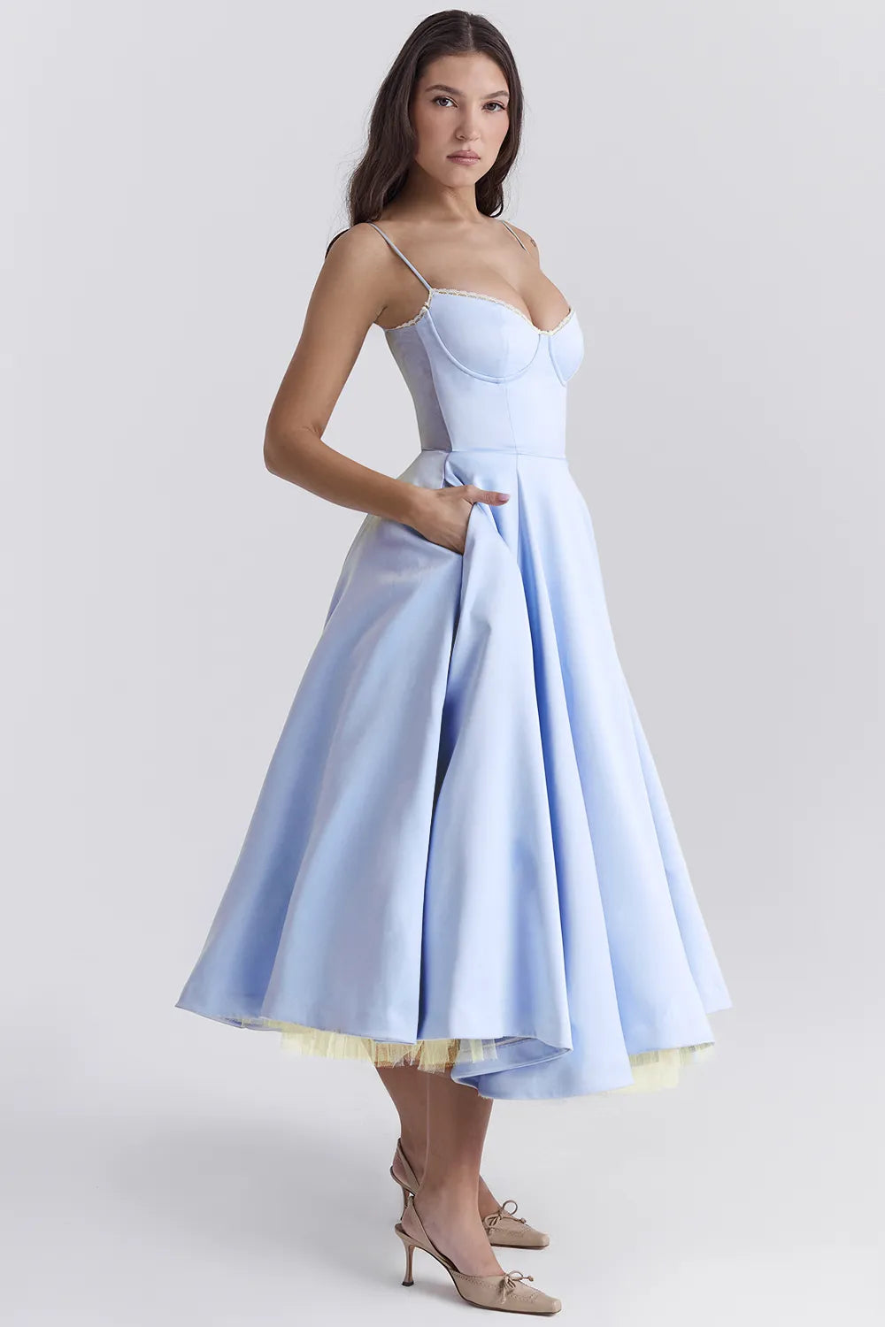 Mademoiselle Cinderella Blue Tulle Midi Dress