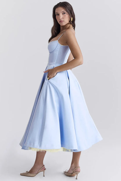 Mademoiselle Cinderella Blue Tulle Midi Dress