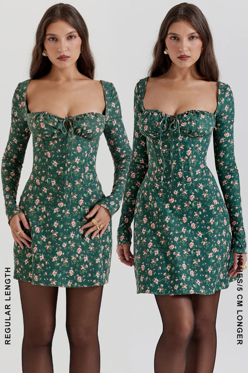 Malika Green Floral Corset Mini Dress