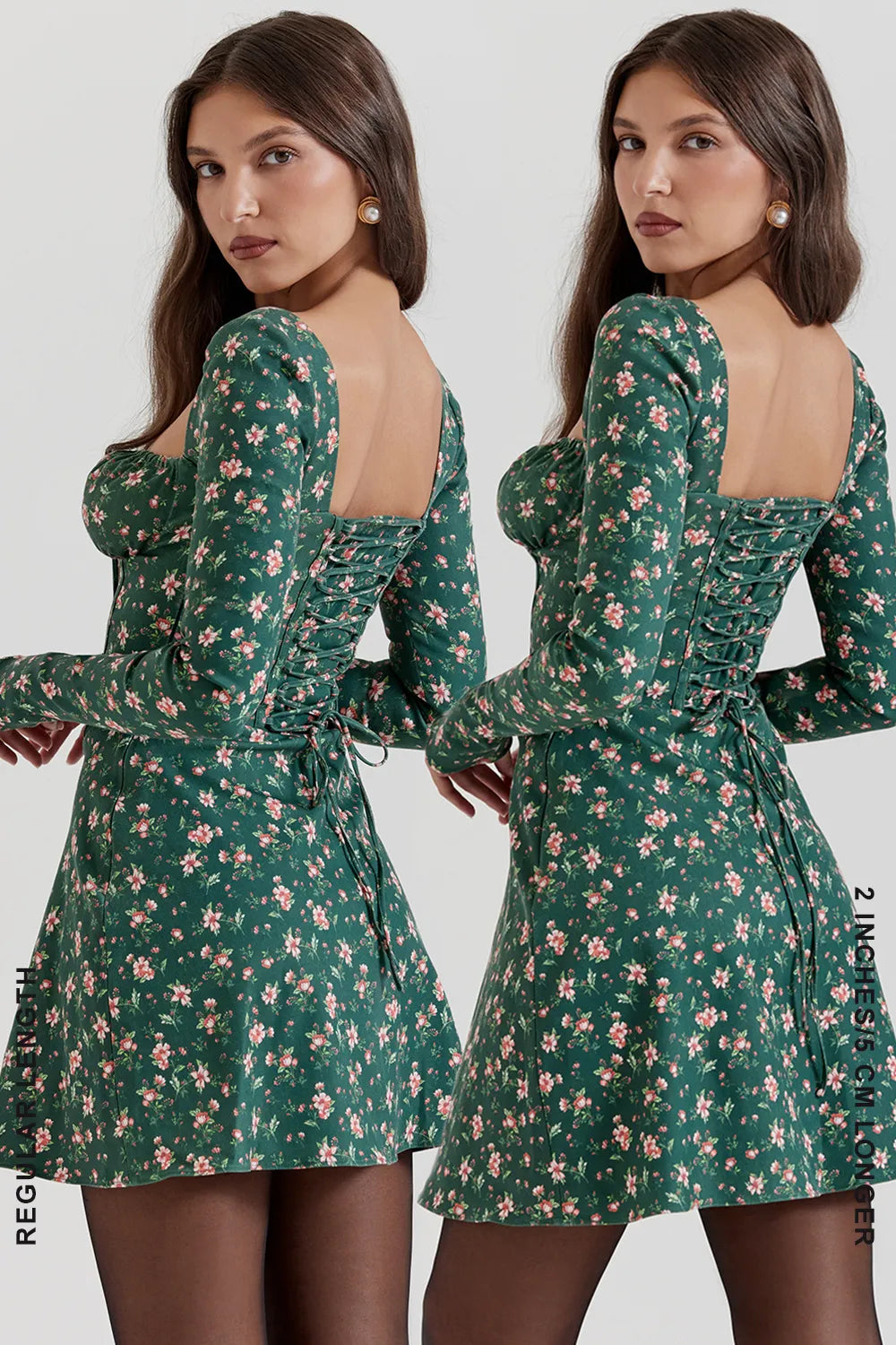 Malika Green Floral Corset Mini Dress